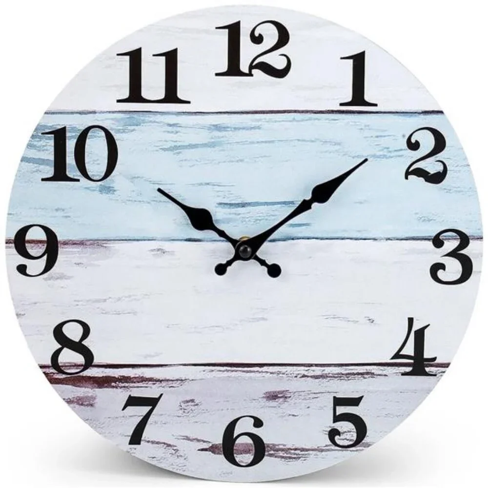 Wall Clock 12 Inch Bathroom Clock, Rustic Wall Clocks Battery Operated, Silent - Picture 1 of 7
